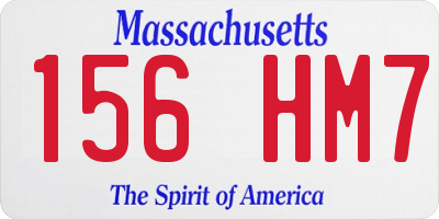 MA license plate 156HM7