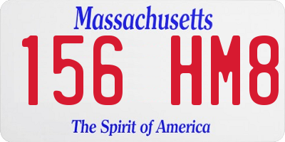 MA license plate 156HM8