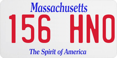 MA license plate 156HN0