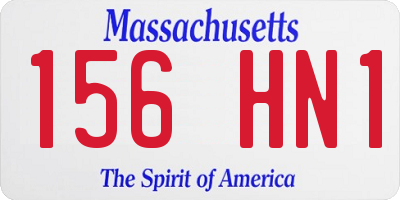 MA license plate 156HN1