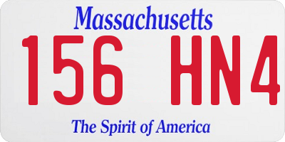 MA license plate 156HN4