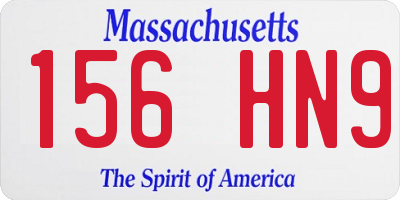 MA license plate 156HN9