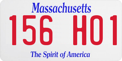 MA license plate 156HO1