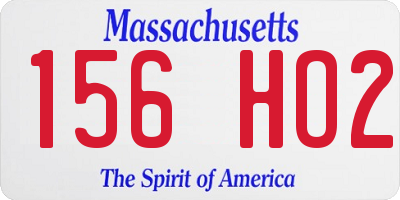 MA license plate 156HO2