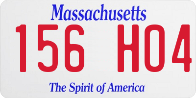 MA license plate 156HO4