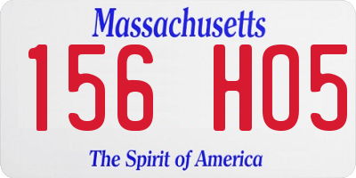 MA license plate 156HO5