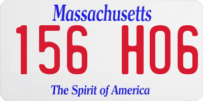 MA license plate 156HO6