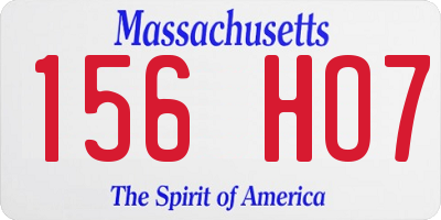 MA license plate 156HO7
