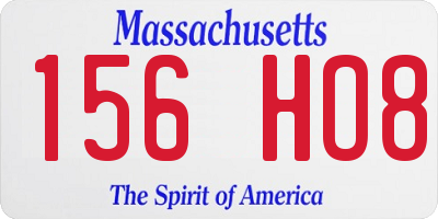 MA license plate 156HO8
