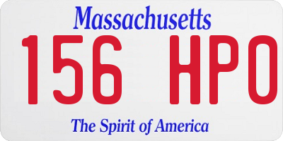 MA license plate 156HP0