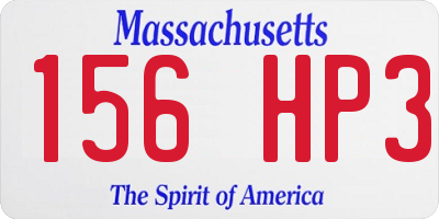MA license plate 156HP3