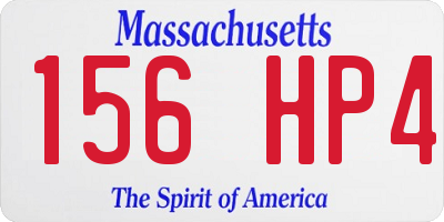 MA license plate 156HP4