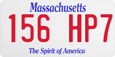 MA license plate 156HP7