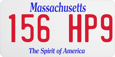 MA license plate 156HP9