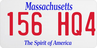 MA license plate 156HQ4