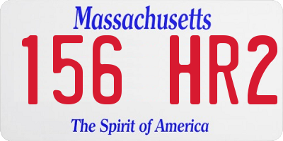 MA license plate 156HR2