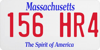 MA license plate 156HR4