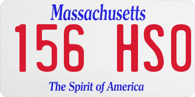 MA license plate 156HS0