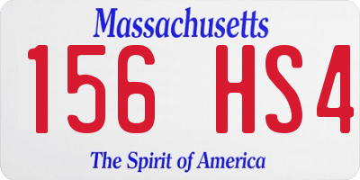 MA license plate 156HS4