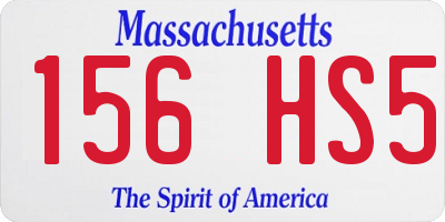 MA license plate 156HS5