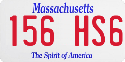 MA license plate 156HS6