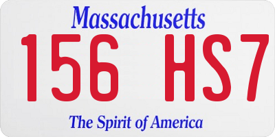 MA license plate 156HS7