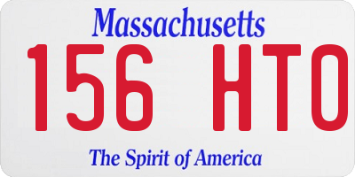 MA license plate 156HT0