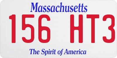 MA license plate 156HT3