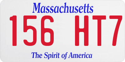 MA license plate 156HT7