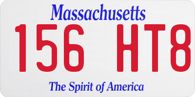 MA license plate 156HT8