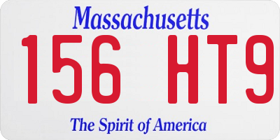 MA license plate 156HT9
