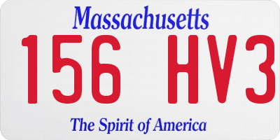 MA license plate 156HV3