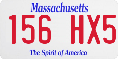 MA license plate 156HX5