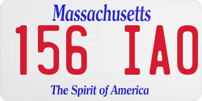 MA license plate 156IA0