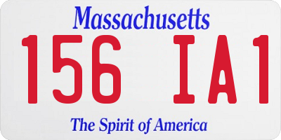 MA license plate 156IA1