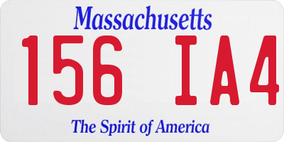 MA license plate 156IA4