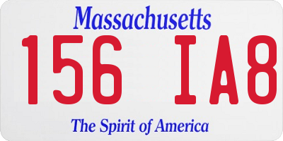 MA license plate 156IA8
