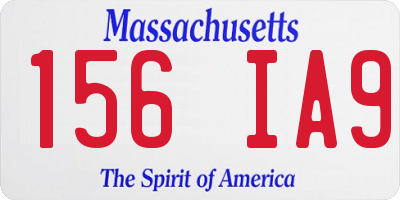 MA license plate 156IA9