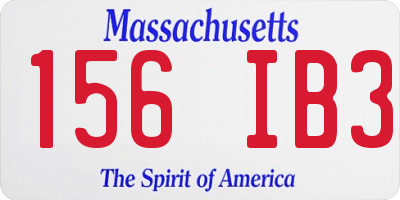 MA license plate 156IB3
