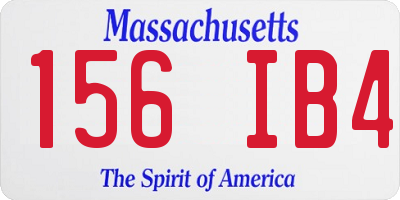 MA license plate 156IB4
