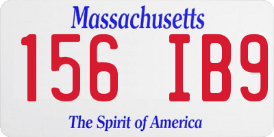 MA license plate 156IB9