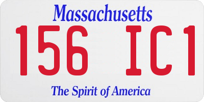 MA license plate 156IC1