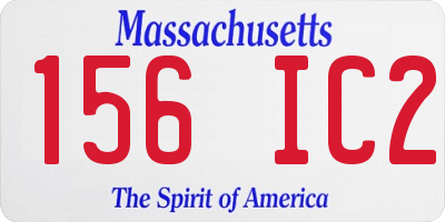 MA license plate 156IC2