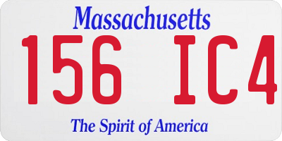 MA license plate 156IC4