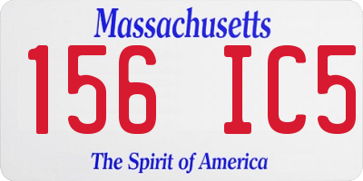 MA license plate 156IC5