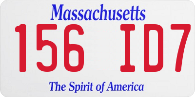 MA license plate 156ID7