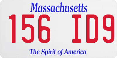 MA license plate 156ID9