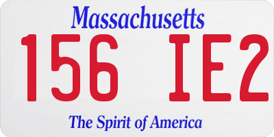 MA license plate 156IE2