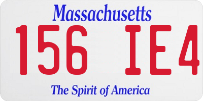 MA license plate 156IE4