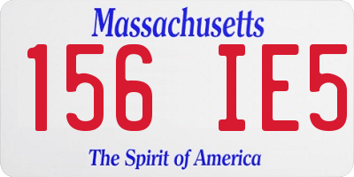 MA license plate 156IE5